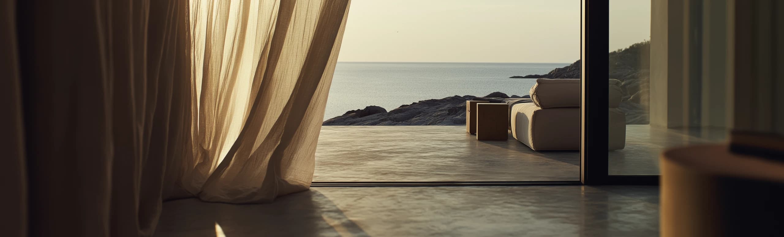 Luxury view through curtains