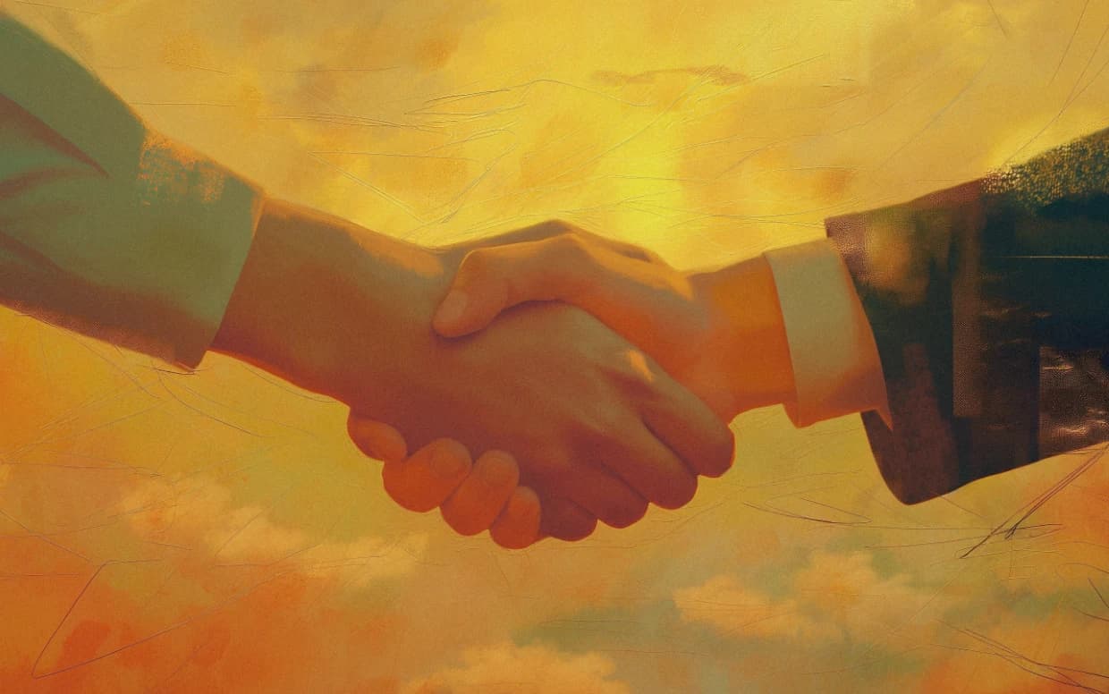 Expert marketing handshake